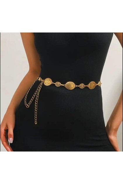 Patterned Women's Waist Belt Chain Belt Pantalon Belt