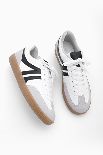 『希少』X-TAGE PURE DURALUMIN【ROUND M】 Marjin Kadın Sneaker Bağcıklı Düz Taban Spor Ayakkabı Tiyone Beyaz