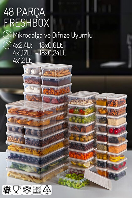 Nandy Home 48 Parçalı Set Freshbox Mikrodalga ve Difrize Uygun