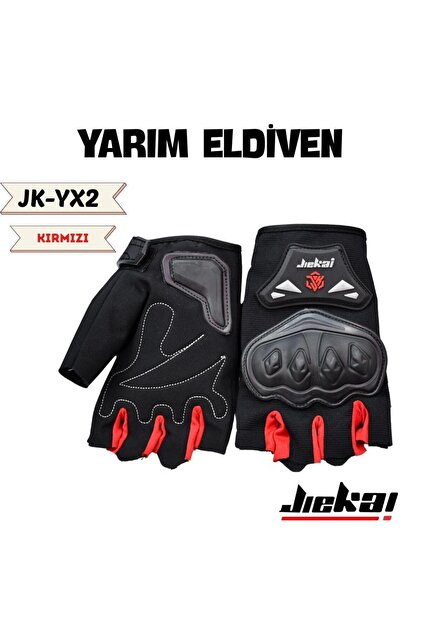 Jiekai JİEKAİ JK-YX2 YARIM ELDİVEN KORUMALI * KIRMIZI * TAM KALIP
