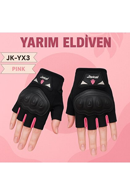 Jiekai JİEKAİ JK-YX3 YARIM ELDİVEN KORUMALI * PİNK * TAM KALIP