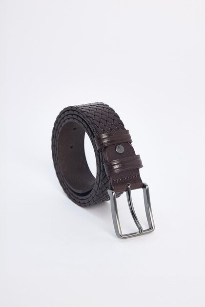 Men's 100% Genuine Leather 3.5 cm Classic Brown Belt