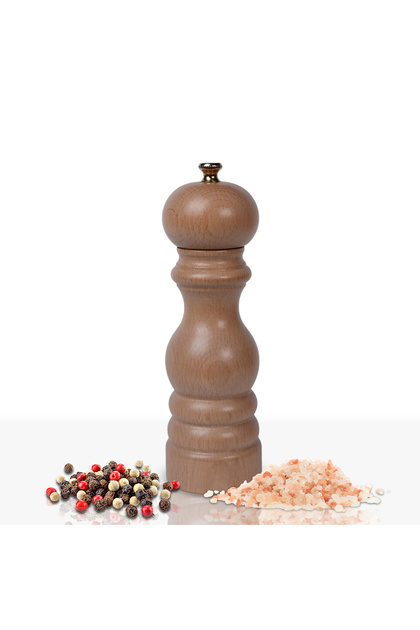 Naturel Ahşap Tuz Ve Karabiber El Değirmeni Öğütücü Grinder 18 Cm