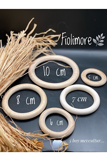 Fiolimore 10 Cm Ahşap Halka-(5 ADET)-diş Kaşıma-amigurumi-makrome