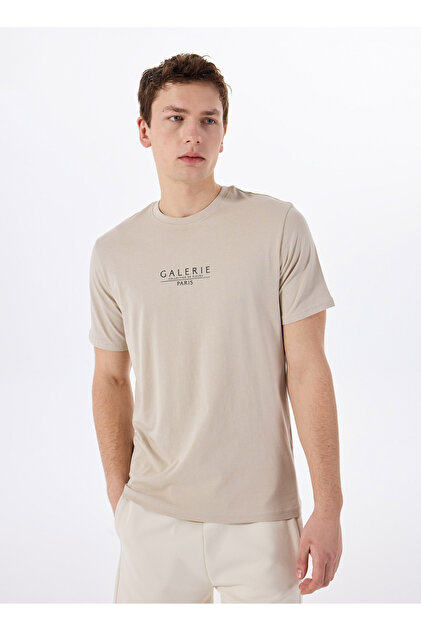 O Yaka Baskılı Ekru Erkek T-Shirt ONSVISTA REG SS TEE