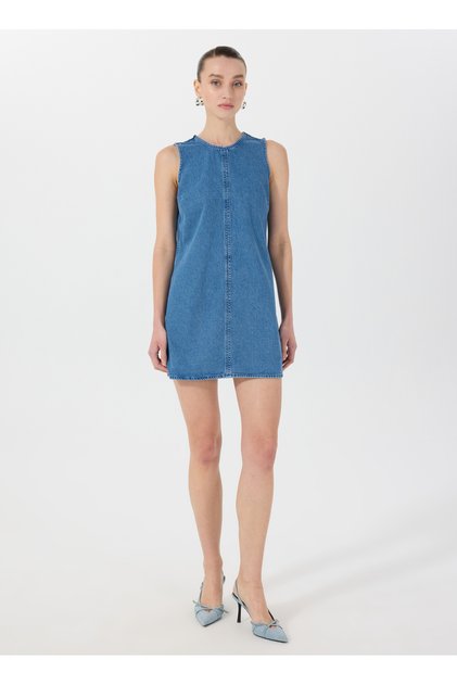 Mavi Kadın Yıkamalı Denim Elbise M5SL-ELB1362