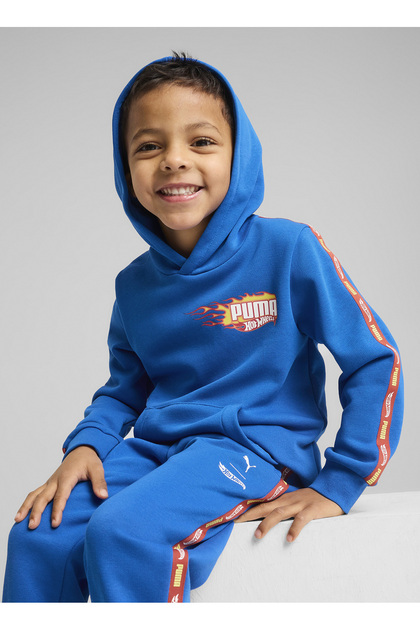 Man グッズ Puma Erkek Çocuk Mavi Sweatshırt 63007158-PUMA X HOT WHEELS Hoodie