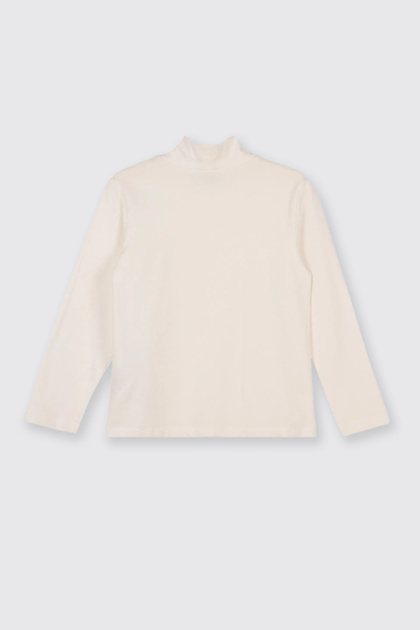 Girl's Soft Textured Long Sleeve Ecru T-Shirt