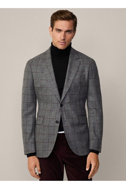 Slim Fit Gri Erkek Ceket HM443432