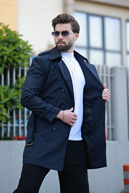 BASEL.CO Men's Premium Epaulet Trench Coat- Trendyol