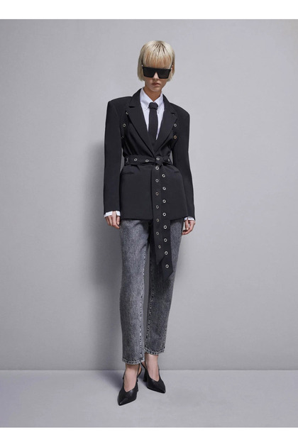 Siyah Kadın Standart Blazer 8S0503 Beden: M