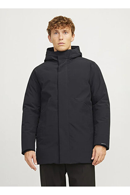 Jack & Jones JJEKEEN PARKA SN Kapüşonlu Regular Fit Siyah Erkek