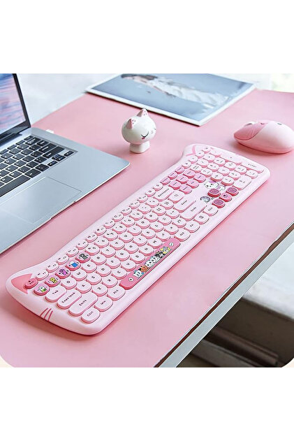 トップス Turtleneck Sage Cat & Mouse 3y Geezer Kitty Plus Kablosuz Sessiz Klavye Mouse Seti Yeşil SMK-672