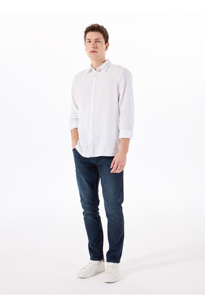 Slim Fit Yıkamalı Lacivert Erkek Denim Pantolon Vegas Slim - 1305