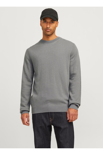 Jack & Jones Bisiklet Yaka Relaxed Gri Erkek Kazak