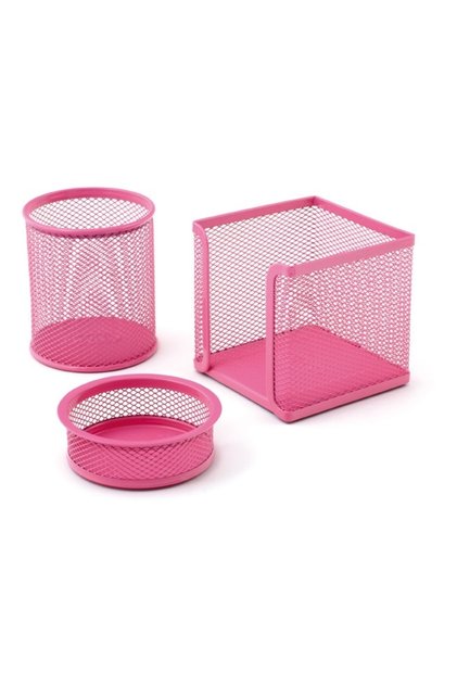 505 Metal Perforated 3-Piece Table Set Pink