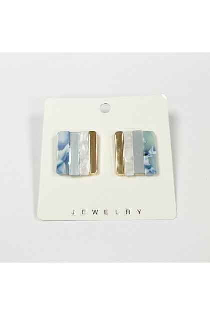 Gold Color Stone Square Earrings Color Changing Earrings