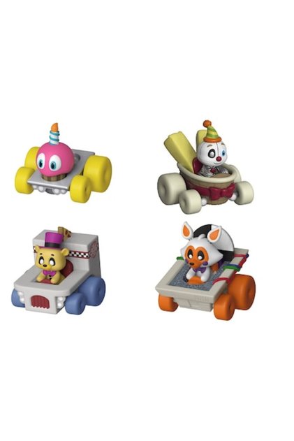 Комплект от 4 фигурки Racers, Five Nights at Freddy's, Golden Freddy, Cupcake, Lolbit, Ennard, 6 см
