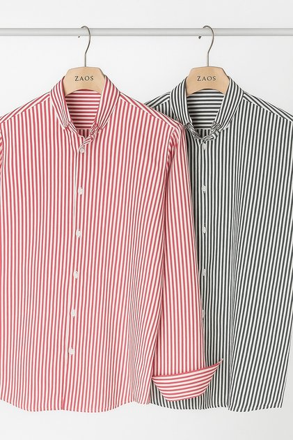 Set of 2 Value Men's Striped Collared Buttoned Shirt
