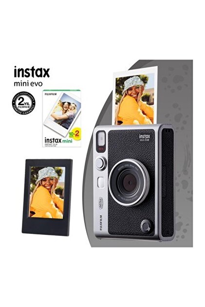 Instax Mini Evo Siyah Fotoğraf Makinesi20'li Film ve Çerçeve