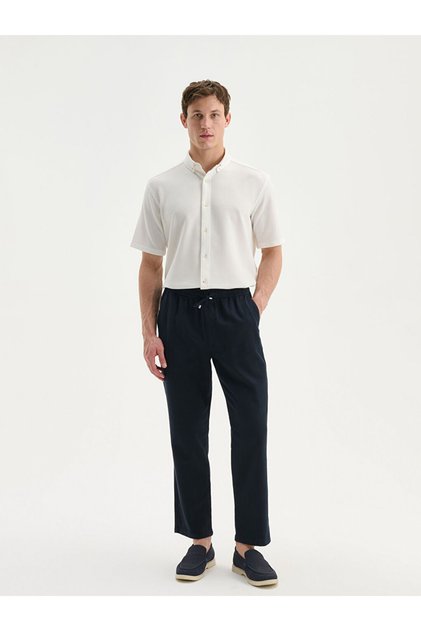 Timeless Clothing & Timeless Choices Regular Fit Linen-Look Men's Trousers