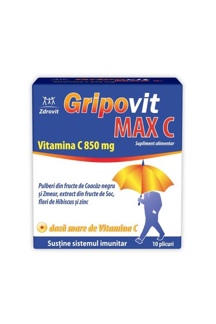 Gripovit Max C, 10 plicuri, Zdrovit