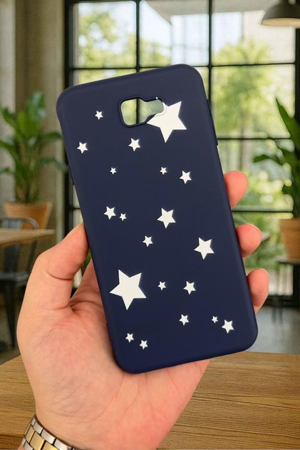 Galaxy J7 Prime - Mini Star Patterned Silicone Shock Absorbing Classic Protective Rubber Case