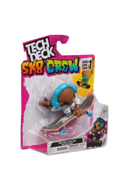 Set Tech Deck, mini skateboard cu figurină SK 8 Crew, cască albastră