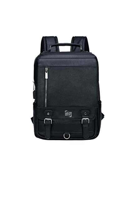 Classic Pu Leather Backpack Slim Laptop Travel Backpack Waterproof Men Women Leather Backpack 21L Capacity 15.6" Laptop Backpack