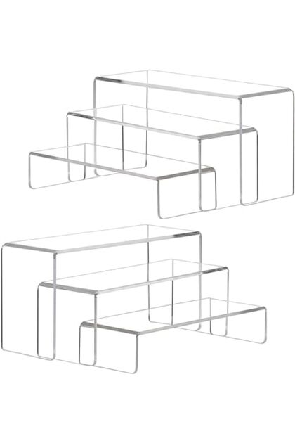 Transparent Acrylic Display Stands Set of 6 by - Display Stands for Candy, Cupcakes, Shoes, Co