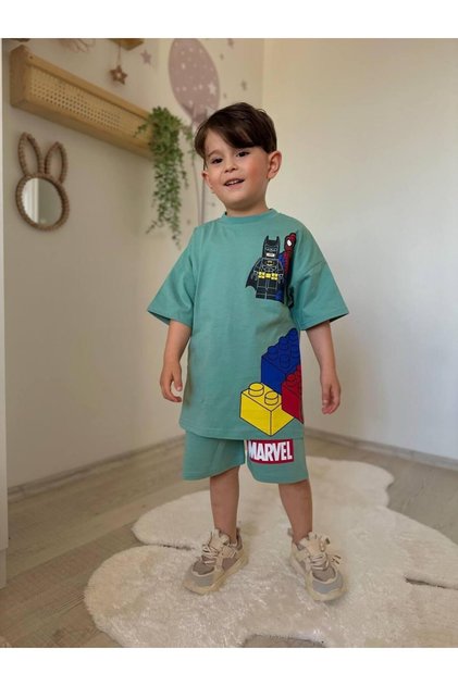 Boys' Lego Patterned Shorts Suit