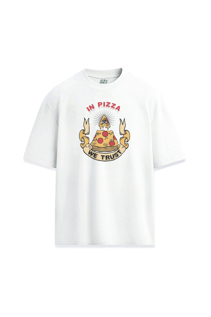 In Pizza We Trust Pizza Slice Printed Design Unisex T-Shirt