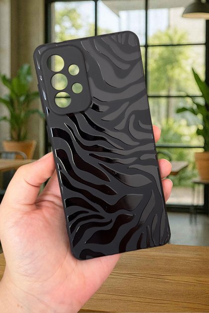 Samsung Galaxy A23 Compatible Zebra Patterned Silicone Shock Absorbing Classic Protected Rubber Case