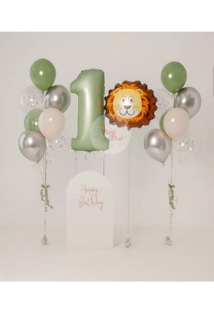 Safari 1 yaş Aslan Temalı Balon Demeti