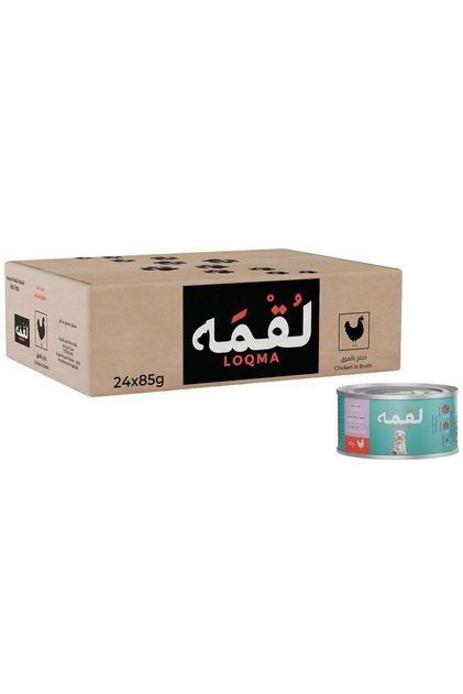 طعام لقمة للقطط الرطب بنكهة مرق الدجاج (24 × 85 جم)