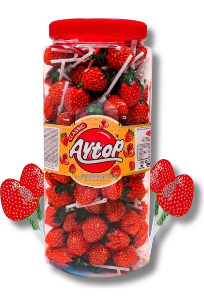 Strawberry Flavored Lollipop 14 Gr 25 Pcs