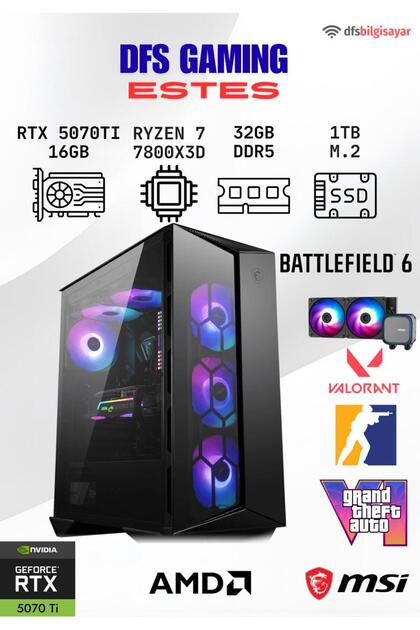 MSI DFS GAMING ESTES RYZEN 7 7800X3D-B650M-RTX 5070 TI 16GB-32GB