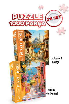 Neverland 2 Adet 1000 Parça Puzzle - Sahil Manzarası ve Provence