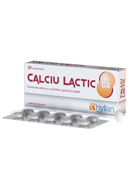 Calciu Lactic 500mg, 20 Comprimate,
