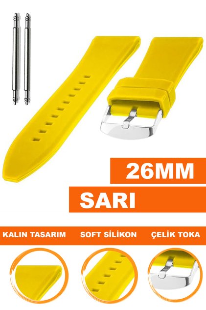 26mm Watch Compatible Silicone Watch Band Strap A3626Mm