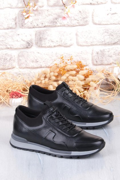 5333 Comfortable Elastic Rubber Sole Genuine Leather Men's Shoes
