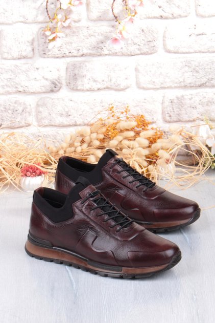 5333 Comfortable Elastic Rubber Sole Genuine Leather Men's Shoes