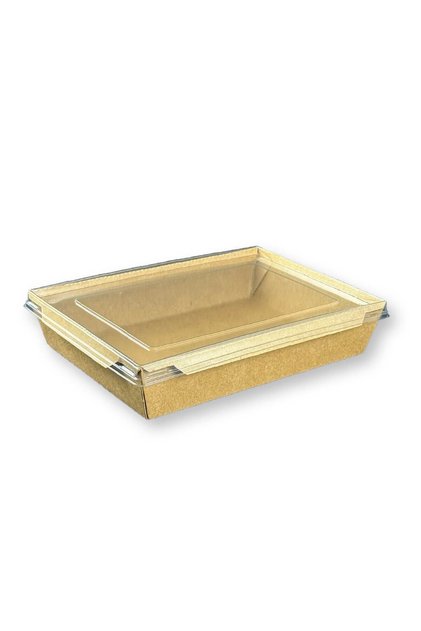 50 Pieces Kraft Food Container with Lid Lunch Box 2100ml