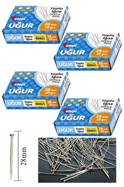 Bulk Needle 20 Gr 28 mm 4 Packs Approx. 600 Pieces Nickel Plated Bulk Needle Wedding Engagement Jewelry Needle School