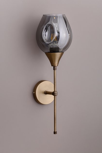 Luxa Antique Finish Smoked Color Glass Stylish Wall Lamp