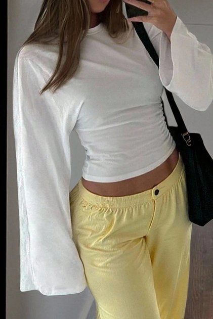 Women's Long-Sleeve Waist-Fitted Blouse