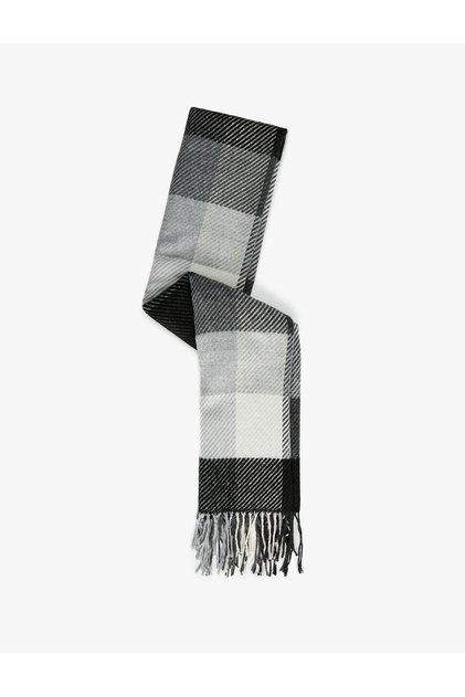 Plaid Tasseled Long Scarf