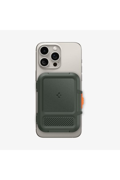 Magsafe портфейл, Spigen, Lock Fit, зелен
