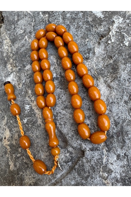 Barrel Cut Prayer Beads Mustard Yellow Beautiful Pull-Through 8/10Mml