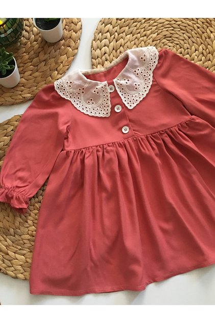 Salmon Scallop Baby Dress